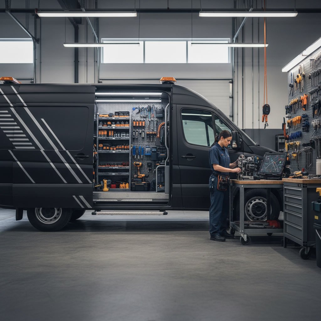 mobile locksmith van fully stocked with tools and equipment for emergency calls