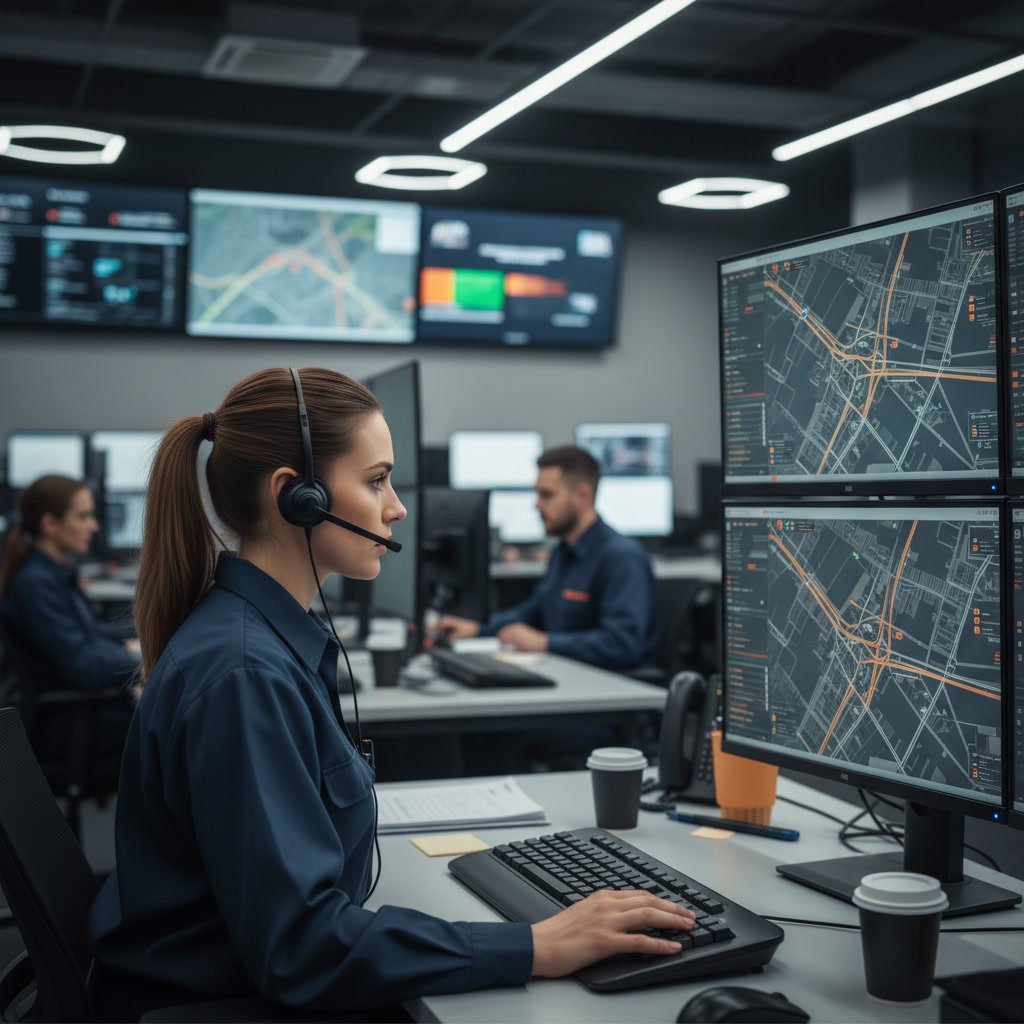 emergency locksmith dispatcher taking call at professional service center
